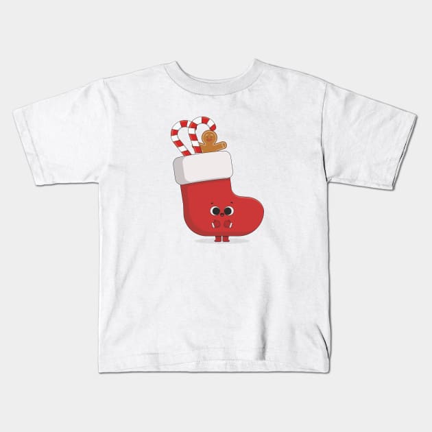 Cute Christmas sock Kids T-Shirt by Raybble